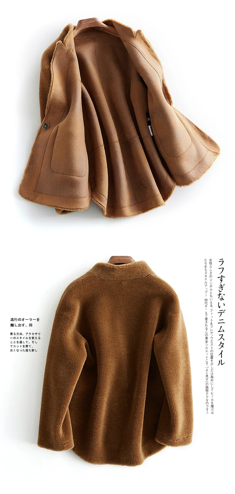 Шерстяная куртка, овчина, мех, зимнее пальто, женская одежда, натуральное меховое пальто, Корейская элегантная подкладка из искусственной кожи, Casaco Feminino ZT809