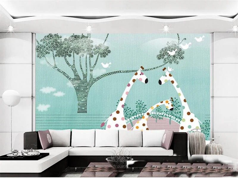 Benutzerdefinierte 3d Fototapete Kinderzimmer Mural Abstrakte Wald Giraffe Foto Malerei Tv Hintergrund Vliestapete Fur Wand 3d Wallpaper For Walls 3d Photo Wallpaperwallpaper For Walls Aliexpress