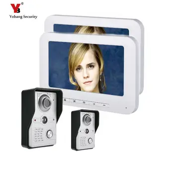

Yobang Security 7 "LCD Video Door Phone Video Intercom Doorbell Home Security 2 Camera 2 Monitor With Night Vision Videoportero