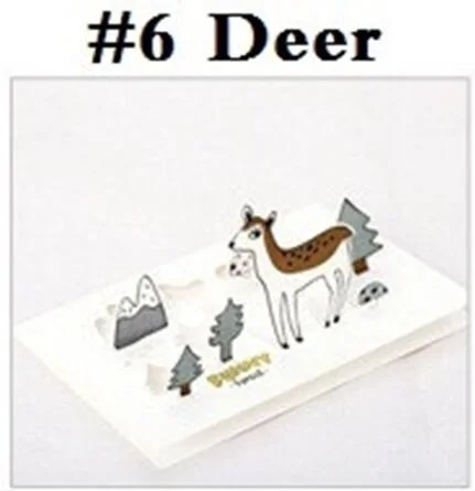 30 пачек/лот студенческие DIY бизнес карты старинные 3D лесные животные серии набор поздравительных открыток с конвертом рождественские открытки закладки - Цвет: NO6 Deer