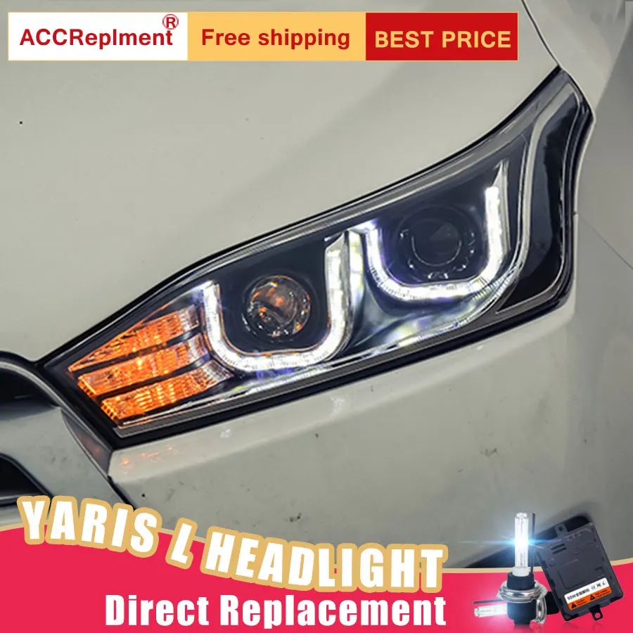 2 шт. светодиодный ные фары для Toyota YARiS L 2014 2015 Автомобильные ангельские глазки