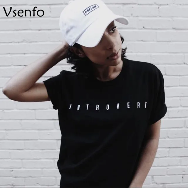 introvert t shirt women funny letter printed liza koshy t shirt