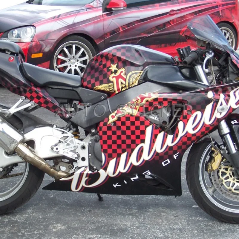 black red Checkered car sticker