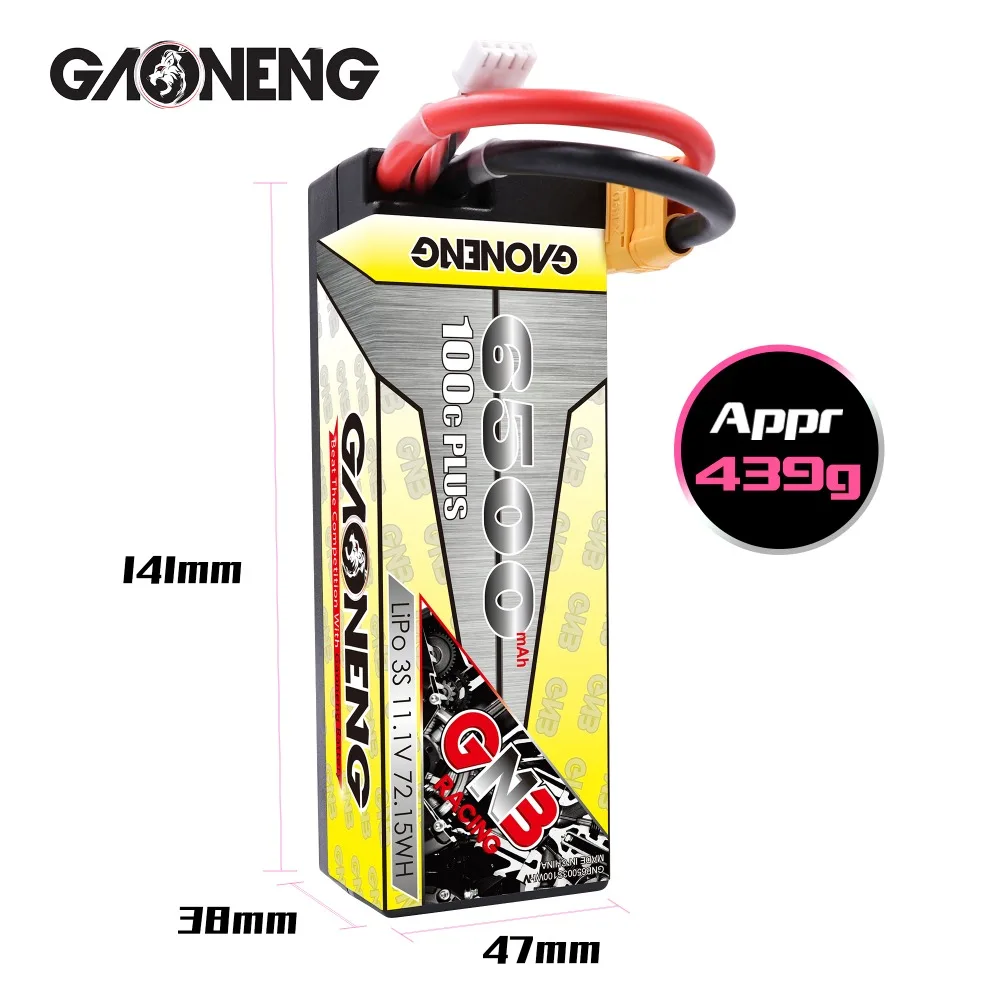 Gaoneng GNB 3S 11.1V 6500mAh 100C Hardcase Lipo XT90