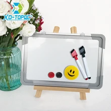 Магнитная доска 20*30 см, имитация алюминия, пластиковая рамка, двухсторонняя белая доска для заметок, деревянный мольберт, бесплатный подарок, PW01