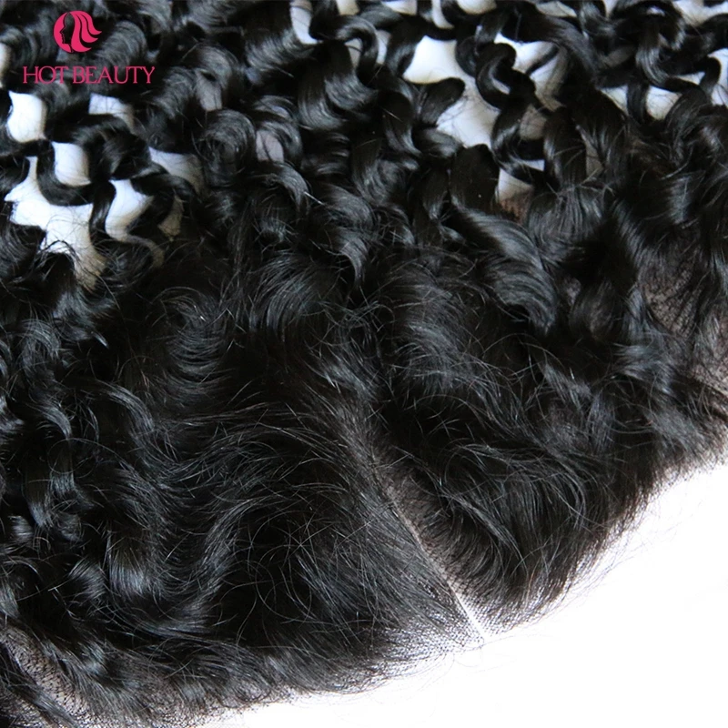 Hot Beauty Hair Pre Plucked Peruvian Deep Wave Lace Frontal 13*4 Ear To Ear Free Part Natural Color Remy Human Hair