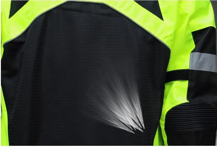 Один комплект мотоциклетная Светоотражающая Защитная Экипировка куртки Джерси для мотокросса зимняя гоночная ездовая куртка с защитой от падения