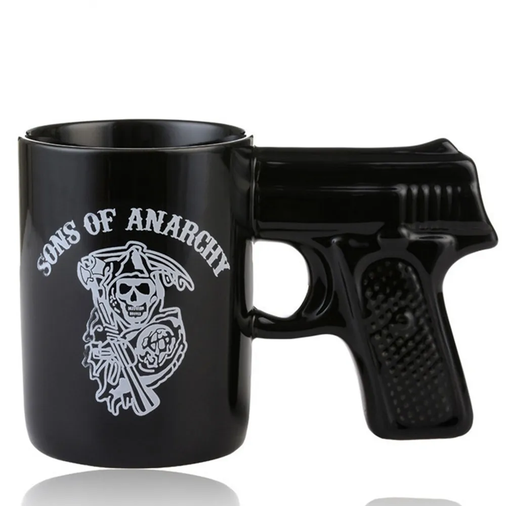 4 Patterns Gothic Skull Mug Black Ceramic Coffee Mug Skull Rose Magic