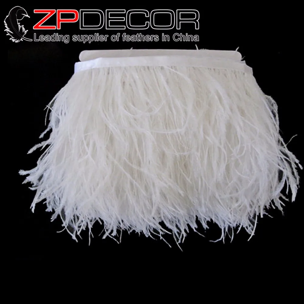 

ZPDECOR Feathers 10Yards/lot 4-6 Inch Good Quality Width Wholesale Colorful Ostrich Fringe Trim For Decoration Feather Skirt