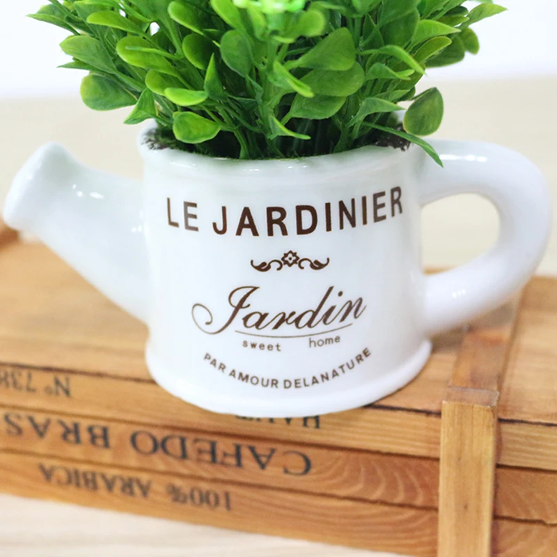 artificial plastic flowers with Ceramics vase cute artificial flower set home decoration for wedding flowers decoration (29)