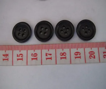 

Free shipping 14mm black 4 holes resin button ployster button whosale can engraved logo blouse button 200pcs
