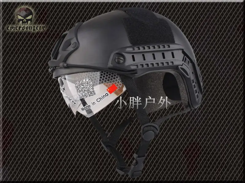 Emerson Airsoft Пейнтбол База Jump Шлем Маски для век защитные очки военные тактика шлем оптом и в розницу - Цвет: MH BK