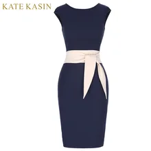 Kate kasin Элегантный Bodycon платье без рукавов бинты Дамы Офисные наряды для Для женщин 2018 Туника лук Вечерние карандаш платье vestidos