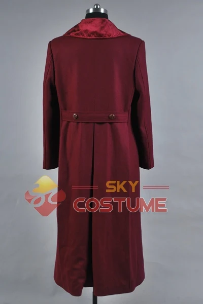 Doctor Who 4th Doctor сливовый красный длинный плащ шерстяное пальто косплей костюм на Хэллоуин униформа наряд