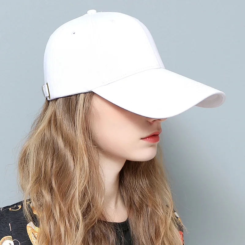 Однотонная бейсбольная кепка женская s шляпа мужская s bone Snapback Кепка-бейсболка для досуга для женщин мужчин 11 см с длинными широкими полями Солнцезащитный козырек Casquette - Цвет: Women White