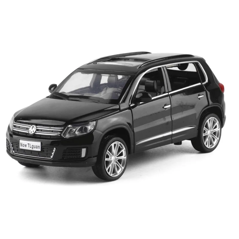 

High simulation 1:32 Tiguan SUV Alloy Pull Back Toy Car Model Musical Flashing Six Open Doors Diecast Metal For Kids Boys Toys