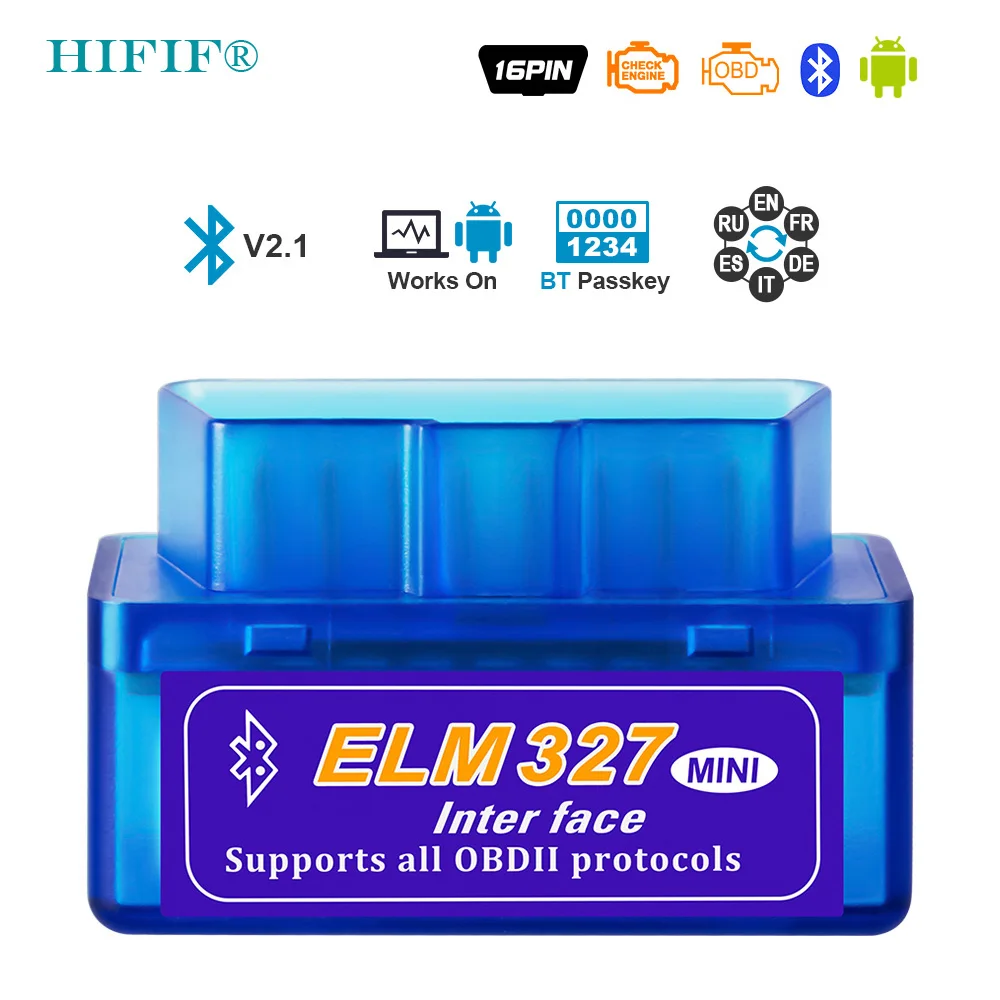

Mini ELM327 Bluetooth 2.0 Interface V2.1 OBD2 OBD 2 Auto Diagnostic-Tool ELM 327 Works ON Android Torque/PC v 2.1 BT adapter