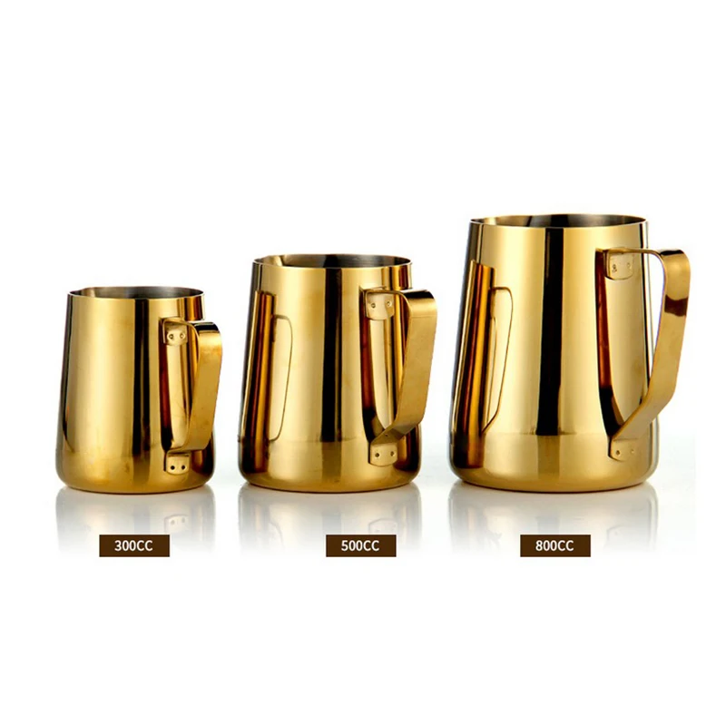 stainless steel milk frothing jug golden color espresso coffee pitcher barista craft coffee latte milk frothing jug pitcher - Color Pitchers stainless steel milk frothing jug golden color espresso coffee pitcher barista craft coffee latte milk frothing jug pitcher - Color Pitchers