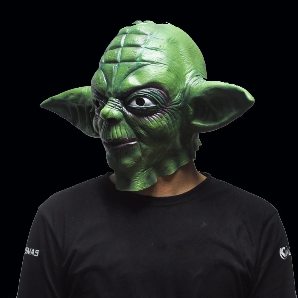 Зеленая маска Йоды реквизит для косплея латексная маска на Хэллоуин нарядное платье