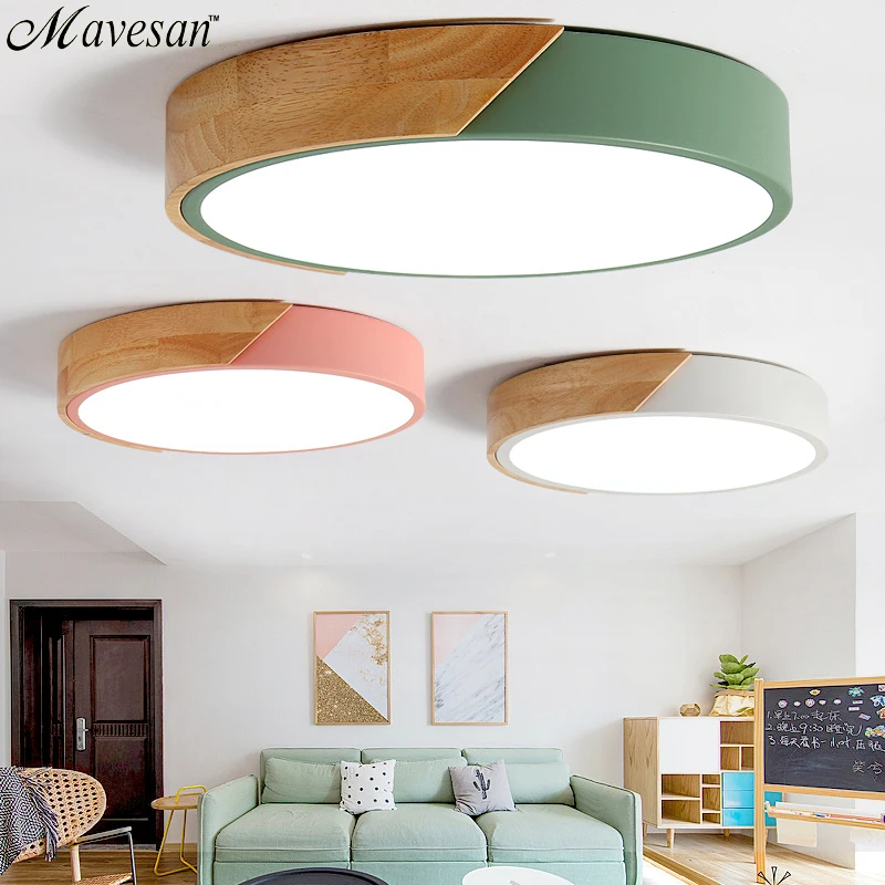 

Modern Wooden led ceiling lights for Living room Bedroom Kitchen luminaria led ultra-thin 5CM hall luminaria led ceiling lamp