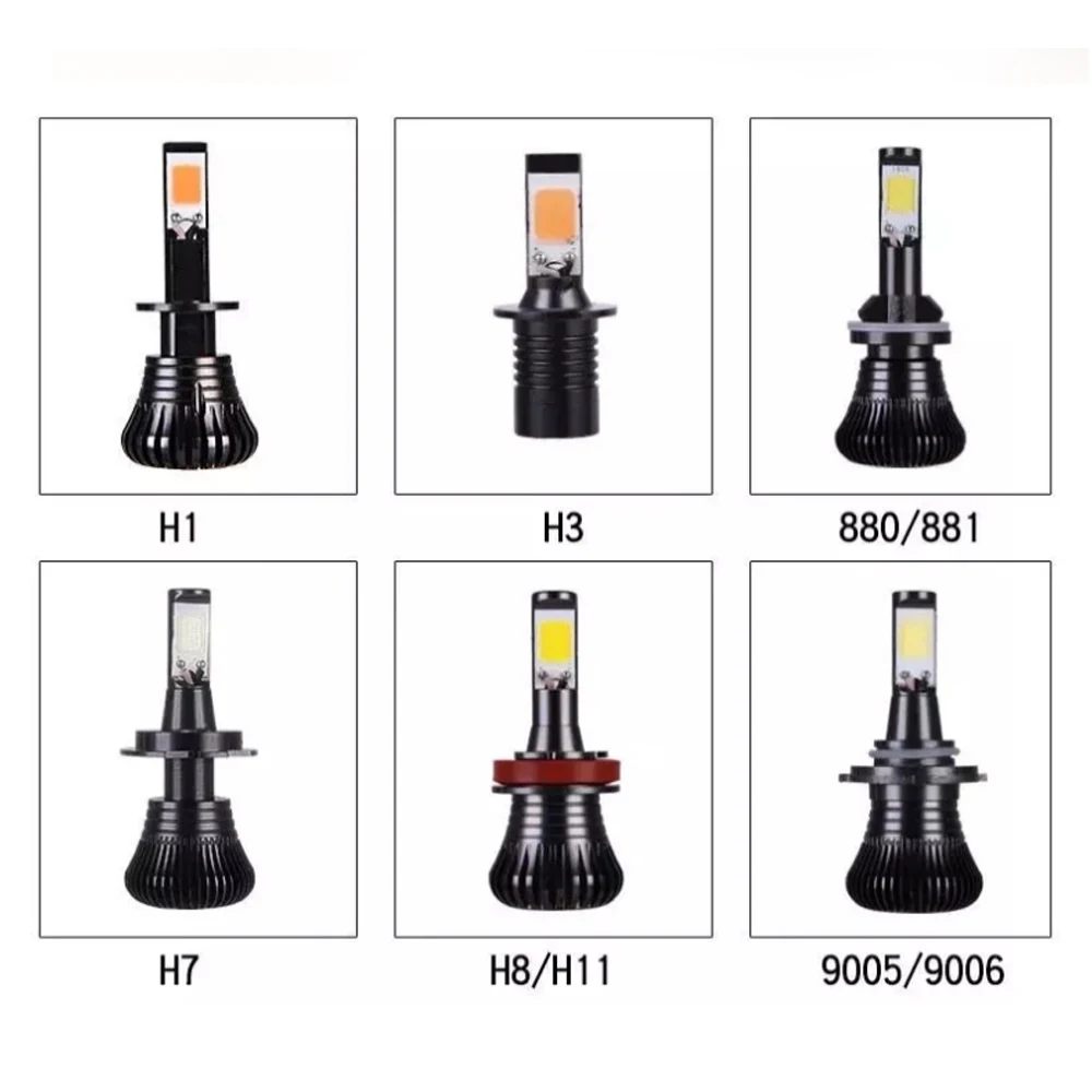 2 Цвет автомобильные передние противотуманные лампочки Светодиодный H1 H7 H8 H11 9005 9006 H3 880 881 2400LM 24 W 12 V автомобильный COB светодиодный противотуманный фонарь