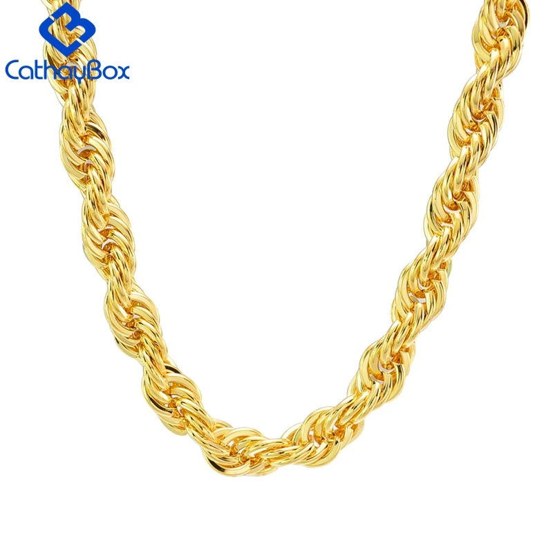 Buy Men's Rope Twist Chain Necklace 10mm Chunky Gold