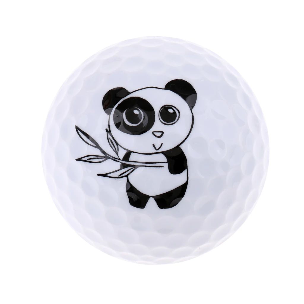 Golf Driving Range Practice Ball Cute Panda Printed Golf Ball Elastic Lightweight Flexible Golf Accessories Ball