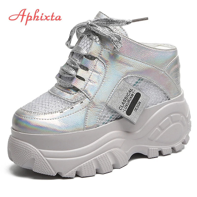 

Aphixta 11cm Women Slippers Platform Slides Sequined Wedge Slippers High Ladies Shoe Wedges Slippers Lace-up Summer Shoes Woman