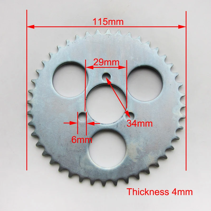 44 Teeth 29mm Rear Chain Sprocket Electric Scooter Tricycle T8F Chain