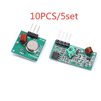 

10PCS/5set New 433.92MHZ super regeneration module wireless transmitter module burglar alarm transmitter receiver SR433