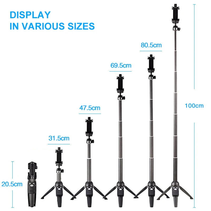 Yunteng беспроводной селфи палка штатив монопод с Bluetooth пульт дистанционного спуска затвора универсальный для iPhone XS X 7 plus Xiaomi смартфонов