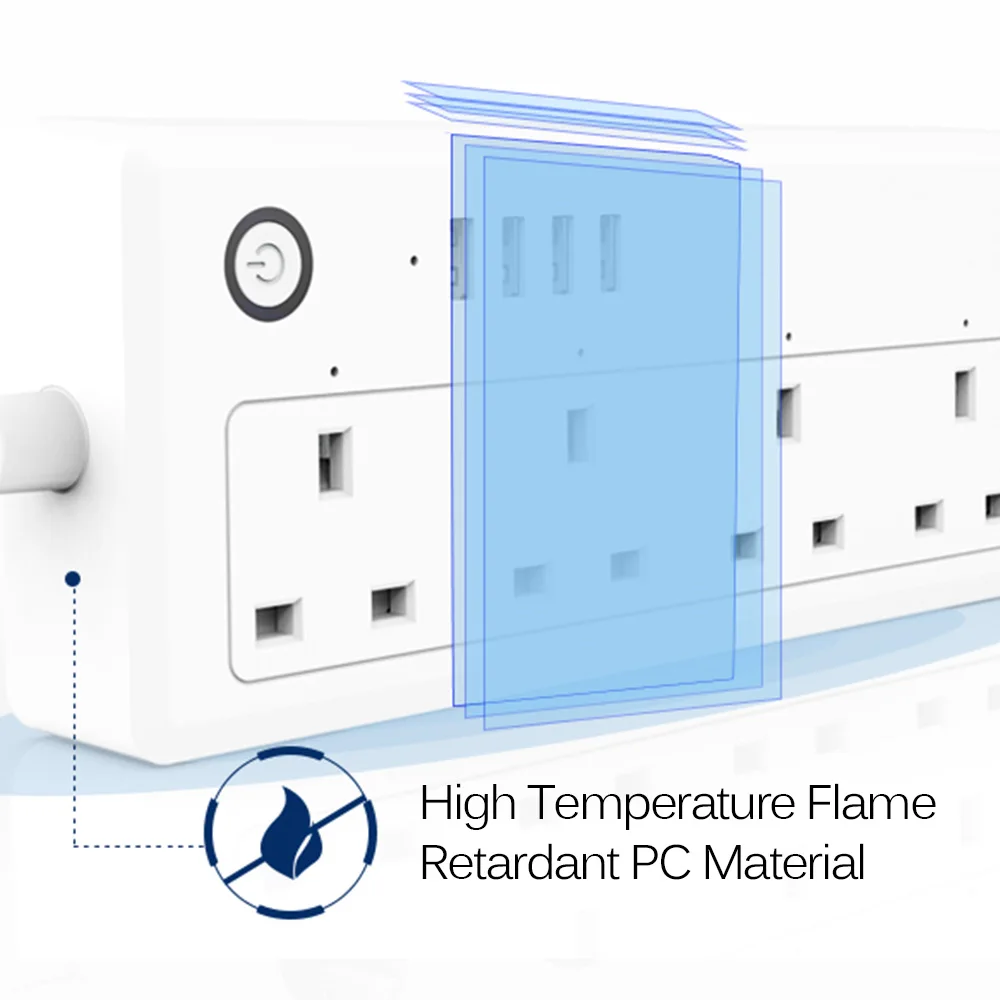 1,5 м 16А Wi-Fi Розетка Wifi USB силовая полоса Smart US Plug Переключатель перегрузки защита от перенапряжения 4 розетки 4 порта USB зарядное устройство