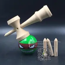 100 шт kendama 4 цвета ПУ краска мяч ниндзя kendama, Профессиональная деревянная игрушка 4 клуба