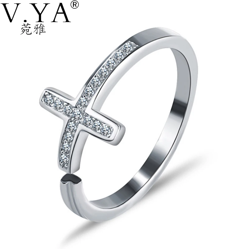 

S925 Solid Silver open size Rings Jewelry Gold Plating Open Size Cross Ring 100% Real Genuine 925 Sterling Silver Ring CR41