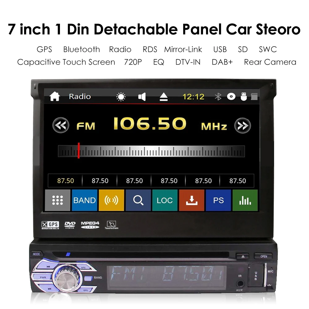 Автомагнитола Wince 7 &quot 1 Din Bluetooth аудио DVD CD видео Mp4 MP5 плеер GPS мультимедиа |