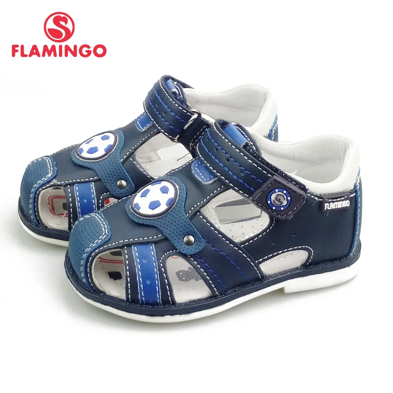 

FLAMINGO Brand Summer Children Shoes Leather Insole Closed Toe Outdoor Sandals for Kids Boy Size 21-26 Free Shipping 91S-HL-1434