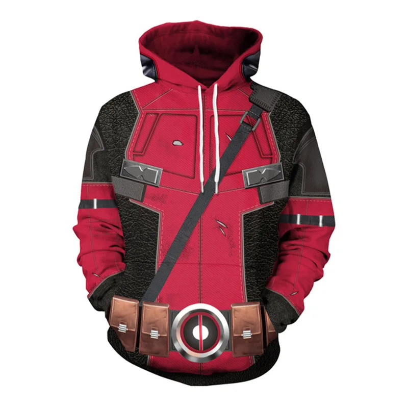 

Fans Made Marvel Deadpool Cosplay Men 3D Printed Hoodie Sweatshirt Costume for Movie Fans Couple Hoodie