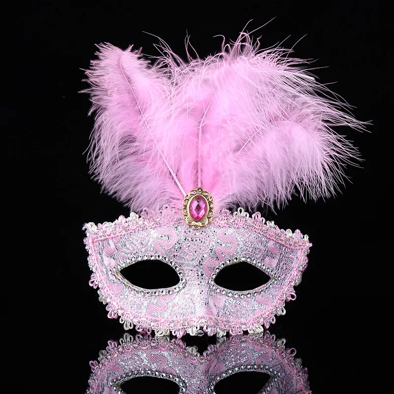 

Venetian Leather Feather Mask Masquerade Parties Halloween Parties Carnival Masks Dress Costume Lady Sexy Half Face Party Masks