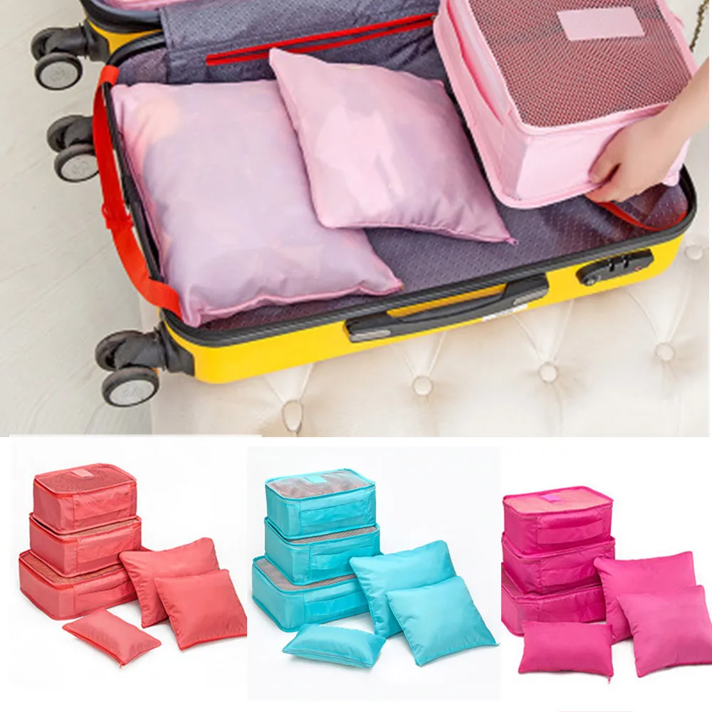 

Multifunctional 6 suits Luggage Storage Bag Waterproof Multi-colored Travel Suitcases Clothes Storage Organizer