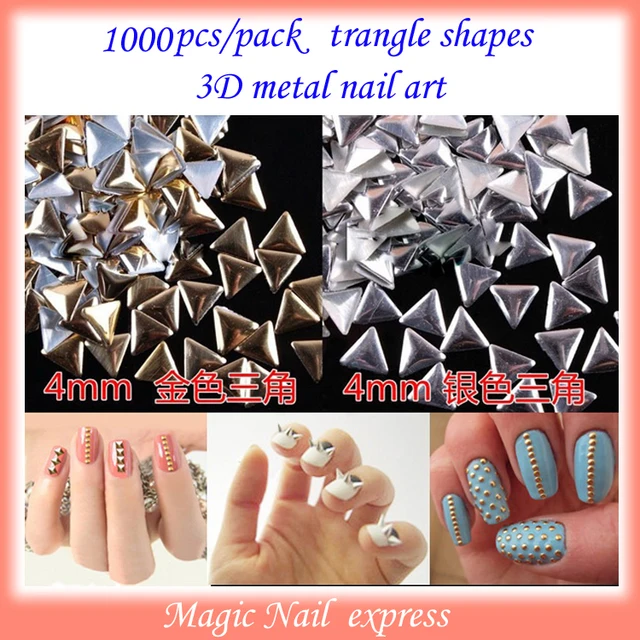 1000pcs Pack Metal Nail Art Studs Square Circle Star Punk Spikes 1000pcs Pack Metal Nail Art Studs Square Circle Star Punk Spikes Rivet Bags Shoes
