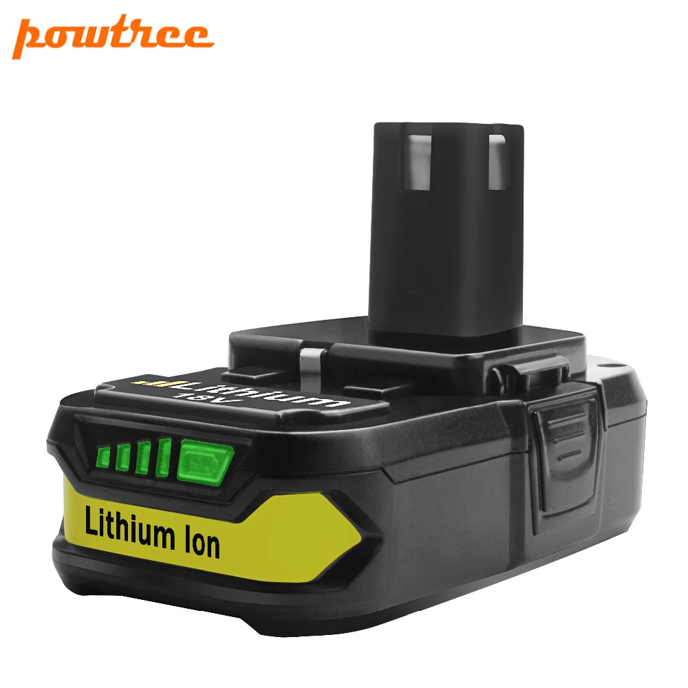 Powtree 1pcs 18V 2500mAh Lithium For Ryobi P107 P100 P102 P103 P104 P105 P107 P108 L10