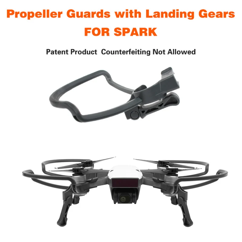 NEWEST Integrated Protection Kit For DJI Spark Propeller Guard With Foldable Landing Gear | Электроника