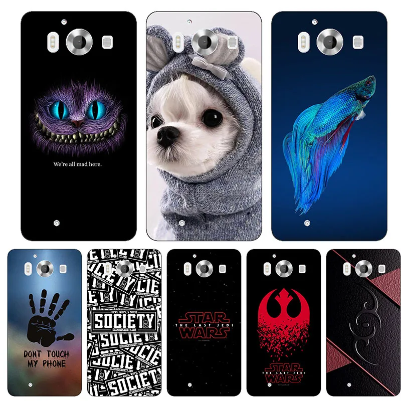 

Cute Cartoon Case For Nokia Microsoft Lumia 950 Cover Printing Drawing Cat Printed Phone Shell Capa Funda