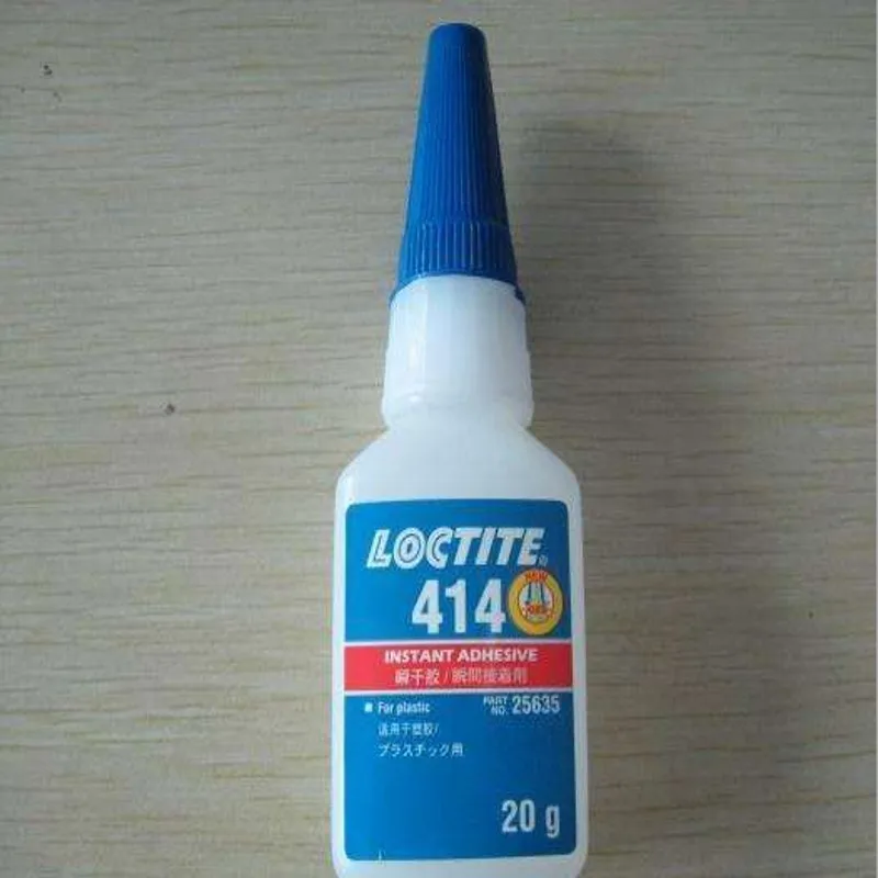 

Loctite 414 glue Instant curing strength high impact resistance vibration resistance peeling and moisture resistance.