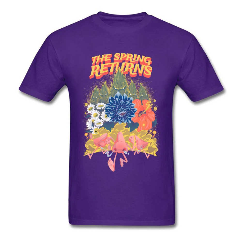 The Spring Returns T Shirt Crazy Short Sleeve Brand New Round Neck All Cotton Tops Shirt 3D Printed Tops T Shirt for Men Summer The Spring Returns purple