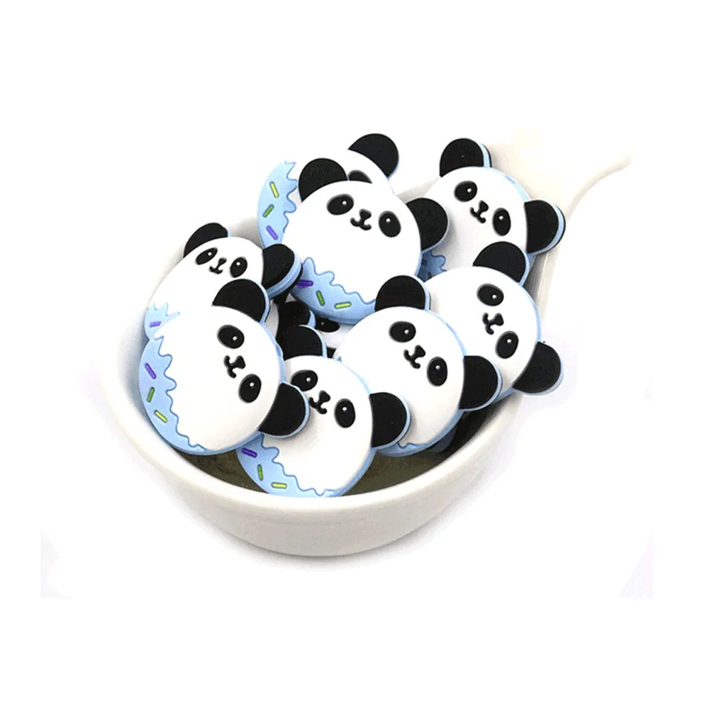 5 шт./лот панда в форме ребенка силиконовый Прорезыватель для зубов из бусин бисера BPA бесплатно прорезывания зубов игрушки животных