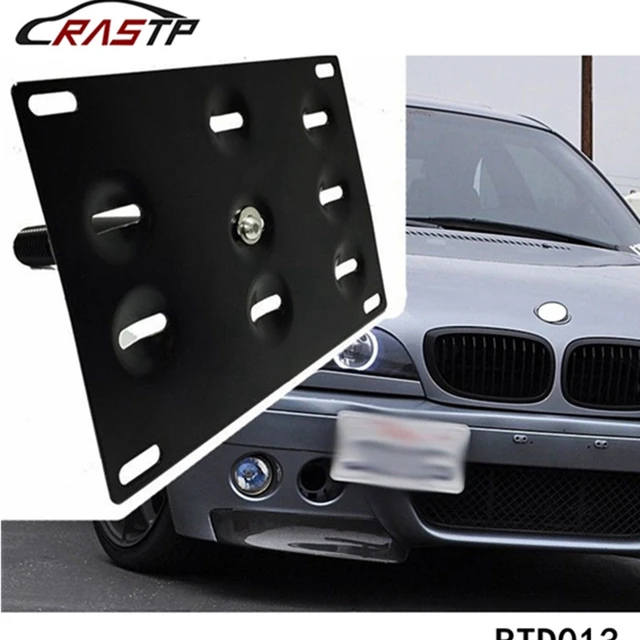 RASTP-Aluminum Alloy Front Bumper Tow Hook License Plate Mounting