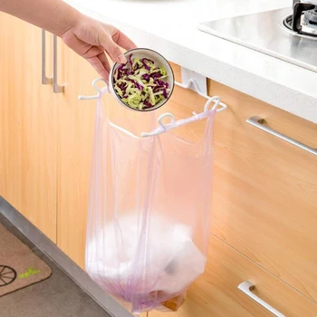 

High Quality carbon Steel Hanging Garbage Trash Bag Holder Storage Hanger Rack Door Cupboard Kitchen Tool