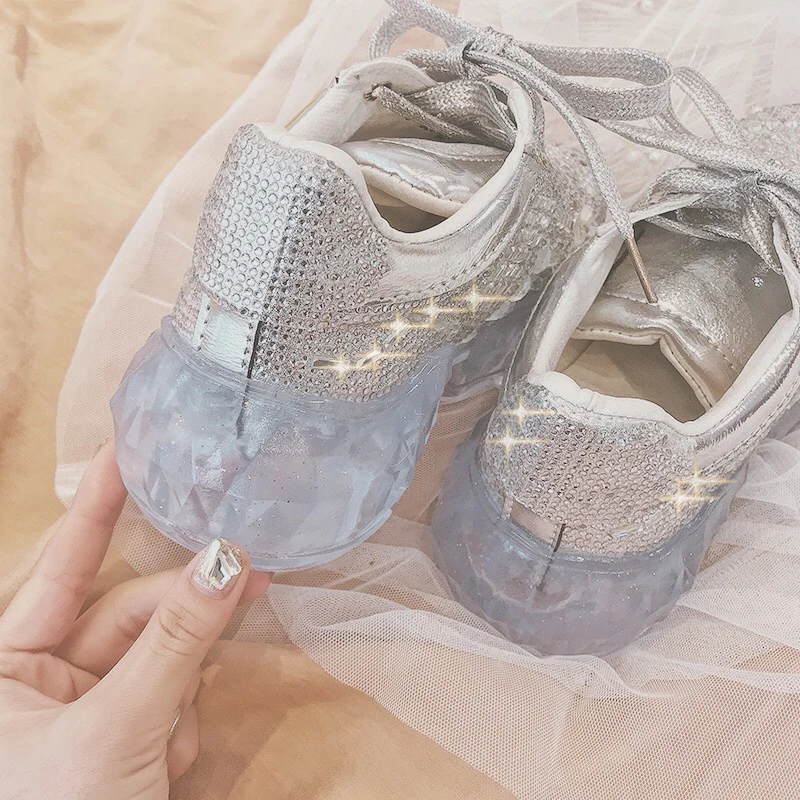 Г., обувь с украшением в виде кристаллов Женская Повседневная разноцветная обувь с кристаллами женские кроссовки, дышащие, увеличивающие рост, Baskets Femme zapatillas mujer