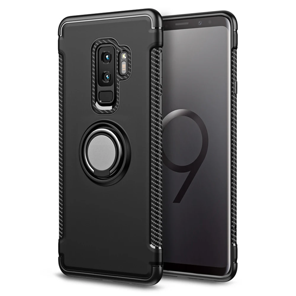 

Business Armor Magnetic Phone Case For Samsung Galaxy S8 S9 Plus Magnetic S7 Edge Car Ring Holder Cover For Samsung Note 9 8